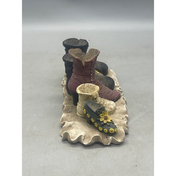 nostalgic boots figurine collectors 1302 western floral brown black 7.5x3" READ - Picture 5 of 6